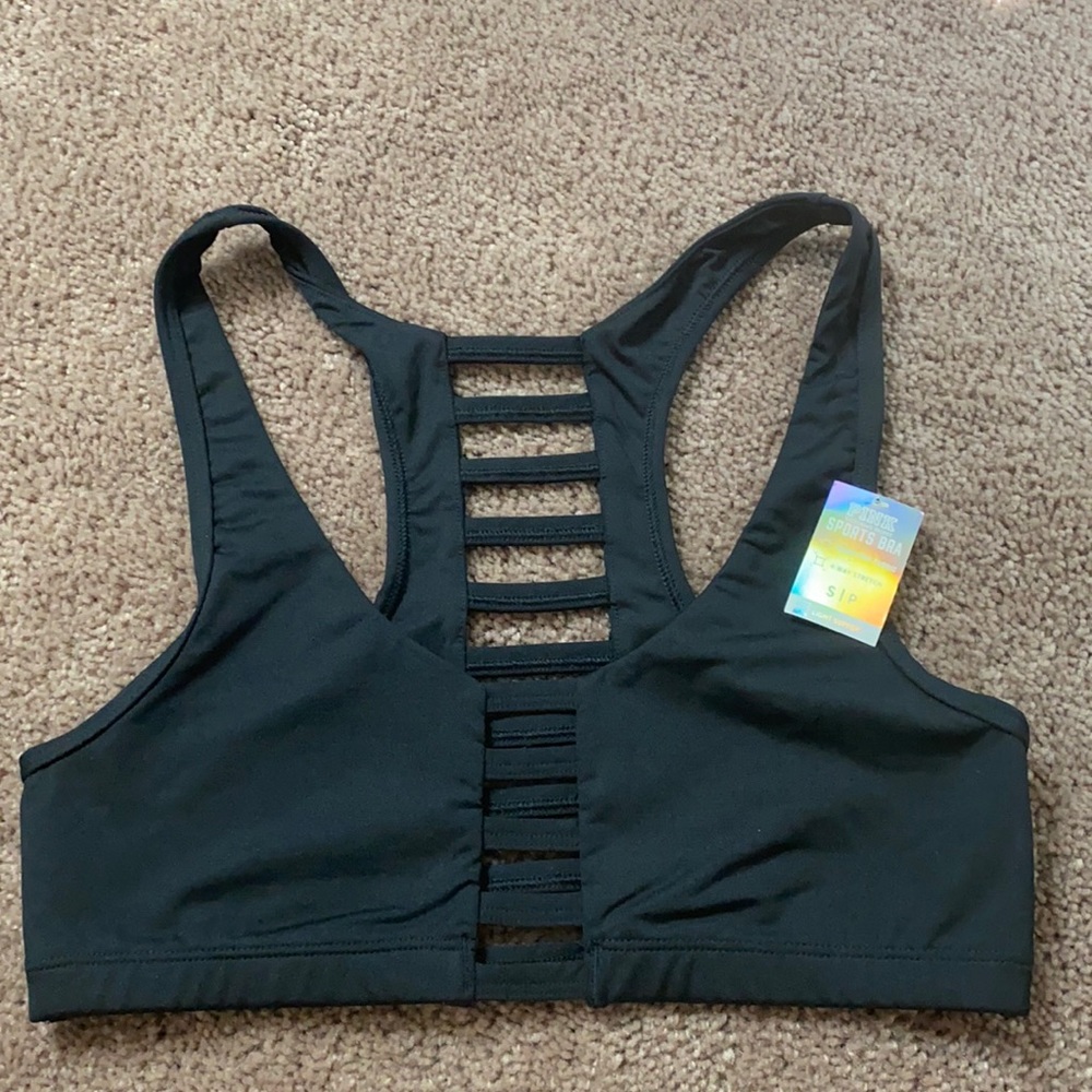 Black sports bra from PINK